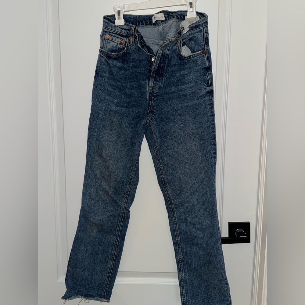 Zara Women's Straight Leg Blue Jeans